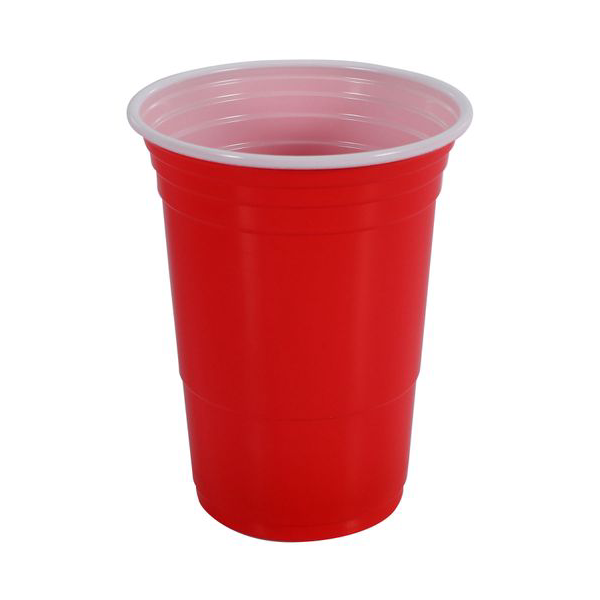 Disposable red plastic cup x 1